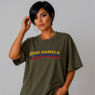 Camiseta Triblenda Parche Mimetizado Colombia Orgullo País Retro