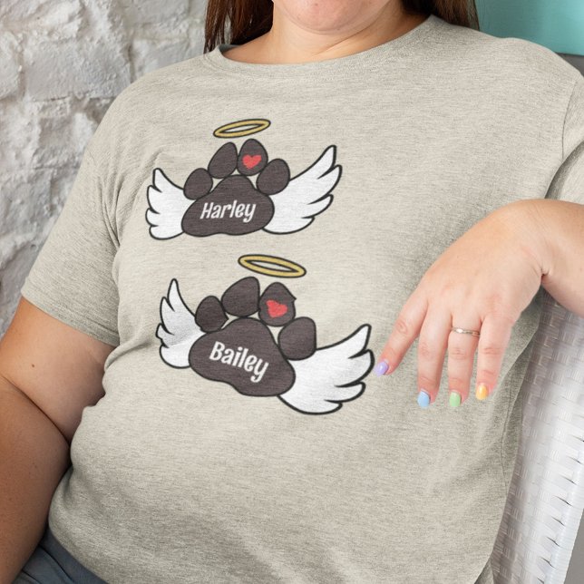 Camiseta Triblenda Pared Paws Red Heart Angel Wings 2 Dogs Memorial (Subido por el creador)