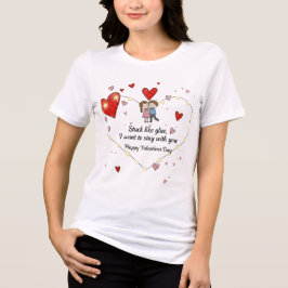 Camiseta Triblenda Pareja adorable del día de San Valentín corazones 