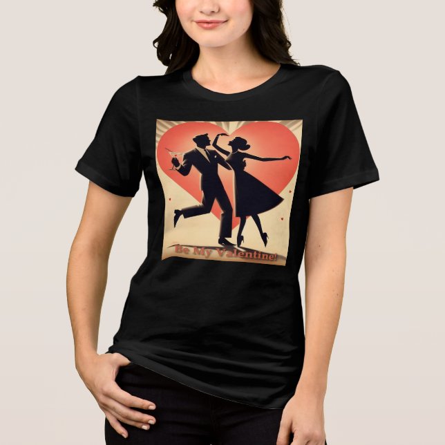 Camiseta Triblenda Pareja de baile de San Valentín de mediados de sig (Anverso)
