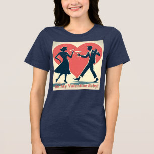 Camiseta Triblenda Pareja de baile moderna de San Valentín de mediado