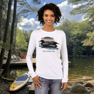 Camiseta Triblenda Pareja de somorgujos en el lago Butterfield