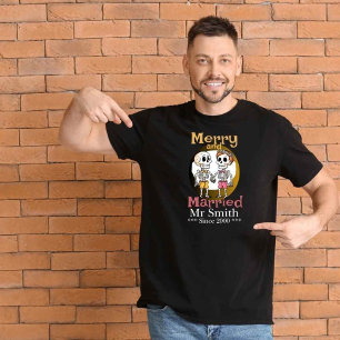 Camiseta Triblenda Pareja divertida de Skeleton