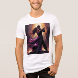 Camiseta Triblenda Pareja Romántica de Tango Diseño de Baile Elegante
