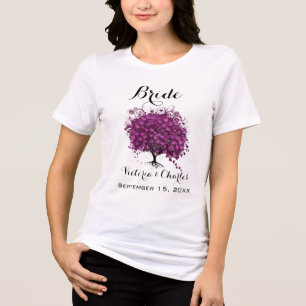Camiseta Triblenda Partido de Boda Sangria de Árbol de Leaf de Corazó
