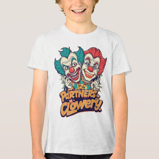 Camiseta Triblenda Partners in Clowery (Funny Clown Pun) (Anverso)