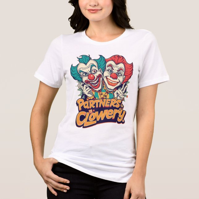 Camiseta Triblenda Partners in Clowery (Funny Clown Pun) (Anverso)