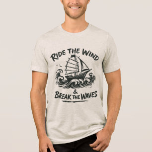 Camiseta Triblenda Pasear por el viento y romper el diseño de las ola