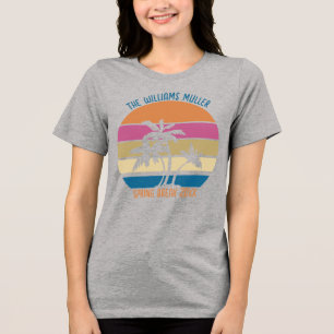 Camiseta Triblenda Paseo de vacaciones de primavera Playa Atardecer F