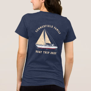 Camiseta Triblenda Paseo en barco familiar a medida con tema náutico