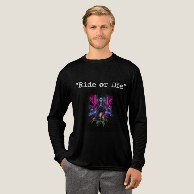Camiseta Triblenda Paseo o muerte - Skateboarding de Vaporwave (Anverso Completo)