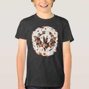 Camiseta Triblenda Patchwork Halloween Bat en los colores del otoño