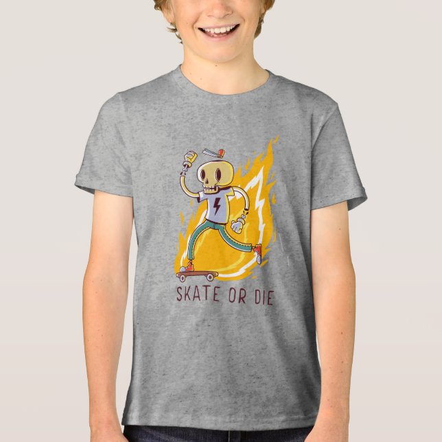 Camiseta Triblenda Patinaje o muerte: El espíritu feroz del Skateboar (Anverso)