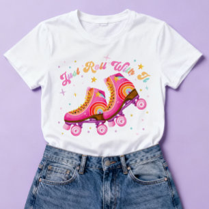 Camiseta Triblenda Patinaje Sobre Ruedas Adolescente Retro Rosa Just 
