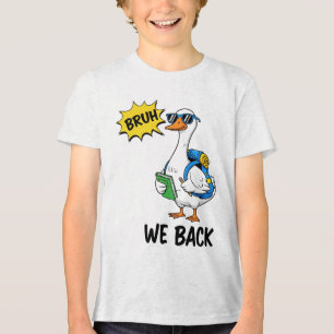 Camiseta Triblenda Pato Divertido Regreso a la Escuela “Volvemos” Mem