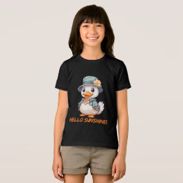 Camiseta Triblenda Pato encantador con sombrero de flores