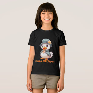 Camiseta Triblenda Pato encantador con sombrero de flores