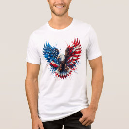 Camiseta Triblenda Patriotic Eagle T-Shirt – American Flag Wings Art