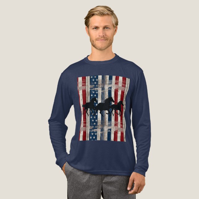 Camiseta Triblenda Patriotic Horses  (Anverso Completo)