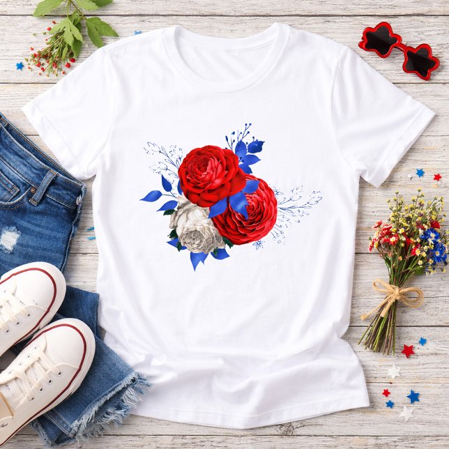 Camiseta Triblenda Patriotic Red Rose Bouquet (Subido por el creador)