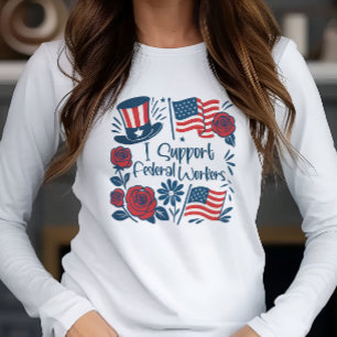 Camiseta Triblenda Patriótico Apoyo a Trabajadores Federales, Emplead