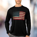Camiseta Triblenda Patriótico de la Bandera Americana<br><div class="desc">Camisas de la bandera de los Estados Unidos angustiadas y descoloridas.</div>
