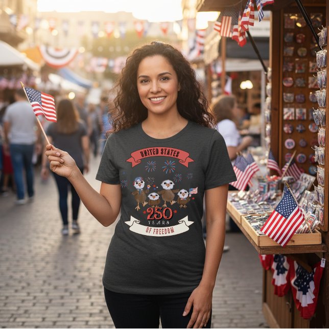 Camiseta Triblenda Patriótico EE.UU. 250 años de libertad de la famil (Patriotic US 250 Years of Freedom Eagle Family Tri-Blend Shirt)