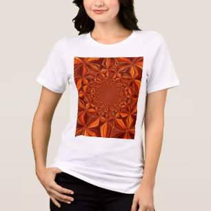 Camiseta Triblenda Patrón de arte digital del Kaleidoscope rojo-28503
