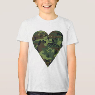 Camiseta Triblenda Patrón de camuflaje verde, patrón militar, ejércit