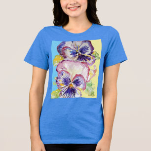 Camiseta Triblenda Patrón de color de agua de color rosa azul amarill
