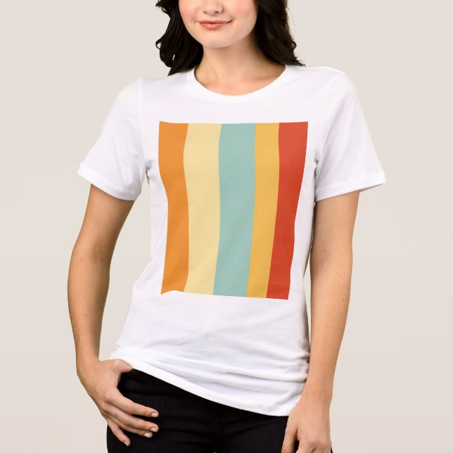 Camiseta Triblenda Patrón de color retro rayado (Anverso)