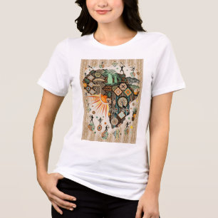 Camiseta Triblenda Patrón de elementos tribales decorativos del mapa 