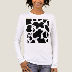 Camiseta Triblenda Patrón de estampado de vaca en negro y blanco An