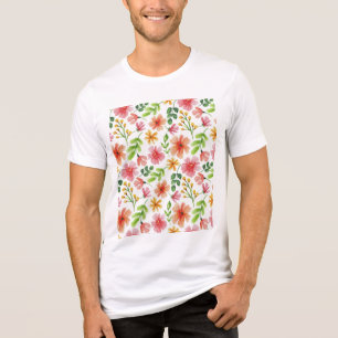 Camiseta Triblenda Patrón de flores color agua rosado-69677