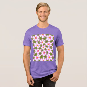 Camiseta Triblenda Patrón de flores de cosmos