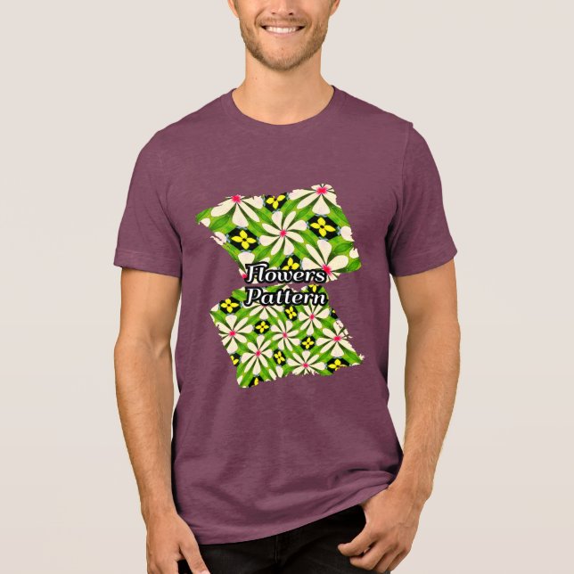 Camiseta Triblenda Patrón de flores estéticas (Anverso)