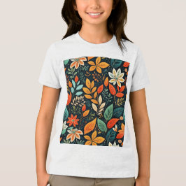 Camiseta Triblenda Patrón de flores exóticas florales