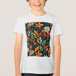 Camiseta Triblenda Patrón de flores exóticas florales