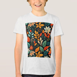 Camiseta Triblenda Patrón de flores exóticas florales