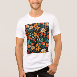 Camiseta Triblenda Patrón de flores exóticas florales
