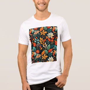 Camiseta Triblenda Patrón de flores exóticas florales
