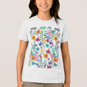 Camiseta Triblenda Patrón de fondo floral exótico colorido-23145