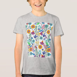 Camiseta Triblenda Patrón de fondo floral exótico colorido-23145
