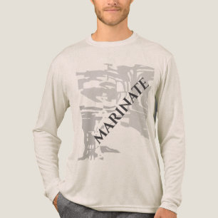 Camiseta Triblenda Patrón de impresión "Marinate" de la isla gris del