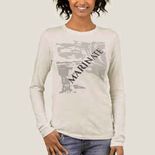 Camiseta Triblenda Patrón de impresión "Marinate" de la isla gris del
