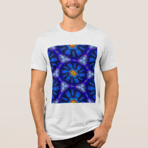 Camiseta Triblenda Patrón de las flores azules abstractas