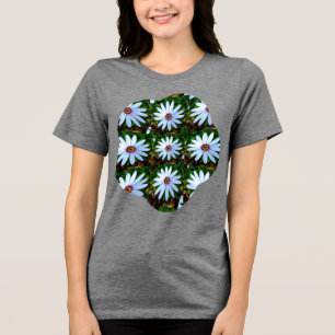 Camiseta Triblenda Patrón de margarita blanca