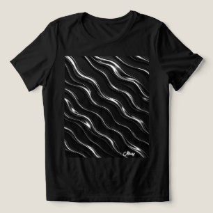 Camiseta Triblenda Patrón de movimiento de cromo líquido Futurista