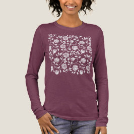 Camiseta Triblenda Patrón de Rosa Blanca