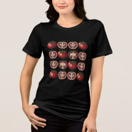 Camiseta Triblenda Patrón de Tomate Vintage
